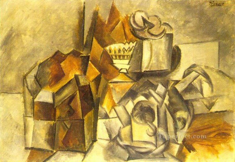 Box of compotier cup 1909 cubism Pablo Picasso Oil Paintings